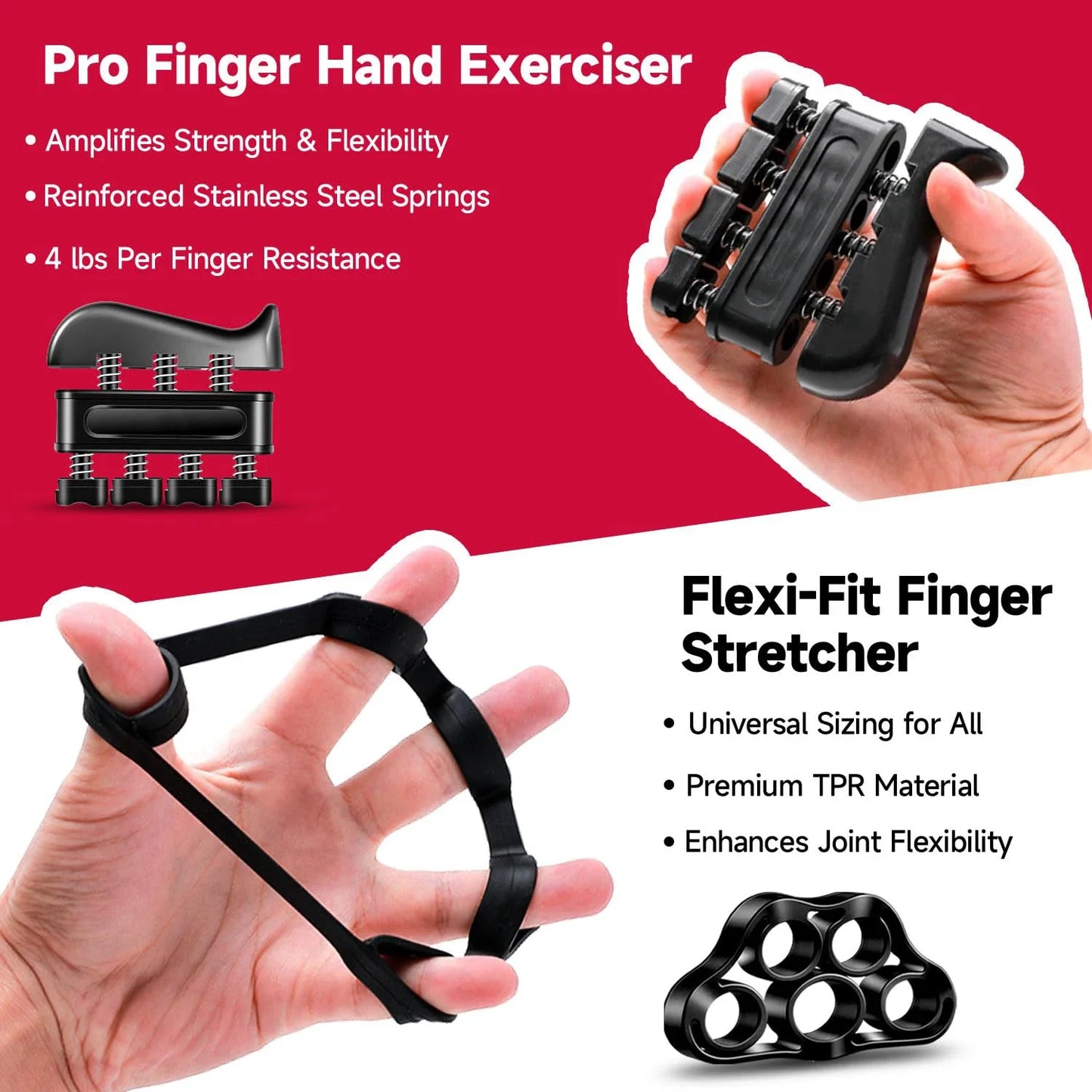 Adjustable Hand Grip Strength Trainer (5–60kg) with Finger Exerciser