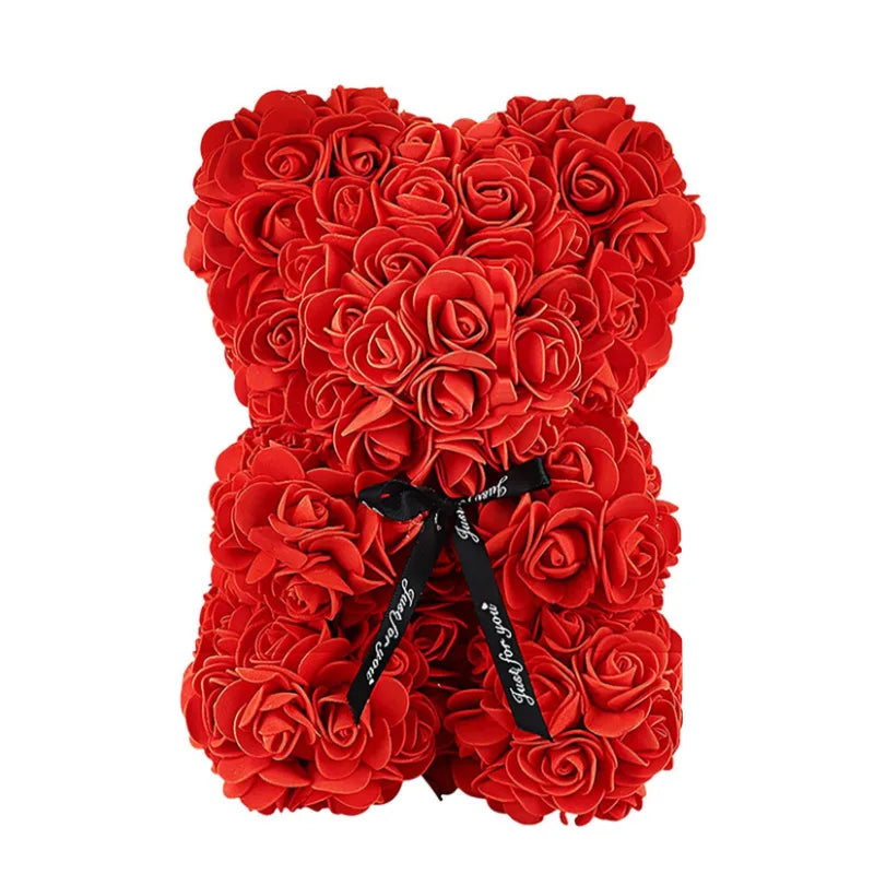 Eternal Rose Teddy Bear – Artificial Flower Bear Gift for Valentine’s Day, Birthday & Anniversary