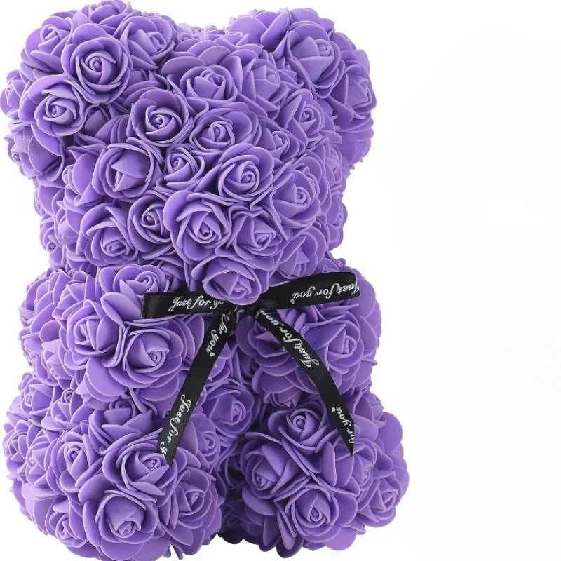 Eternal Rose Teddy Bear – Artificial Flower Bear Gift for Valentine’s Day, Birthday & Anniversary