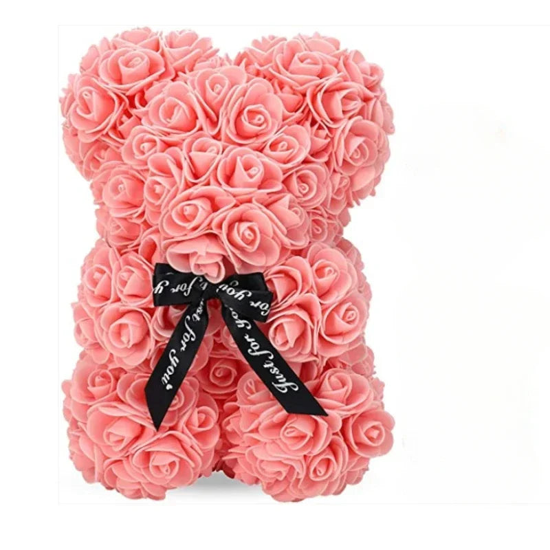 Eternal Rose Teddy Bear – Artificial Flower Bear Gift for Valentine’s Day, Birthday & Anniversary