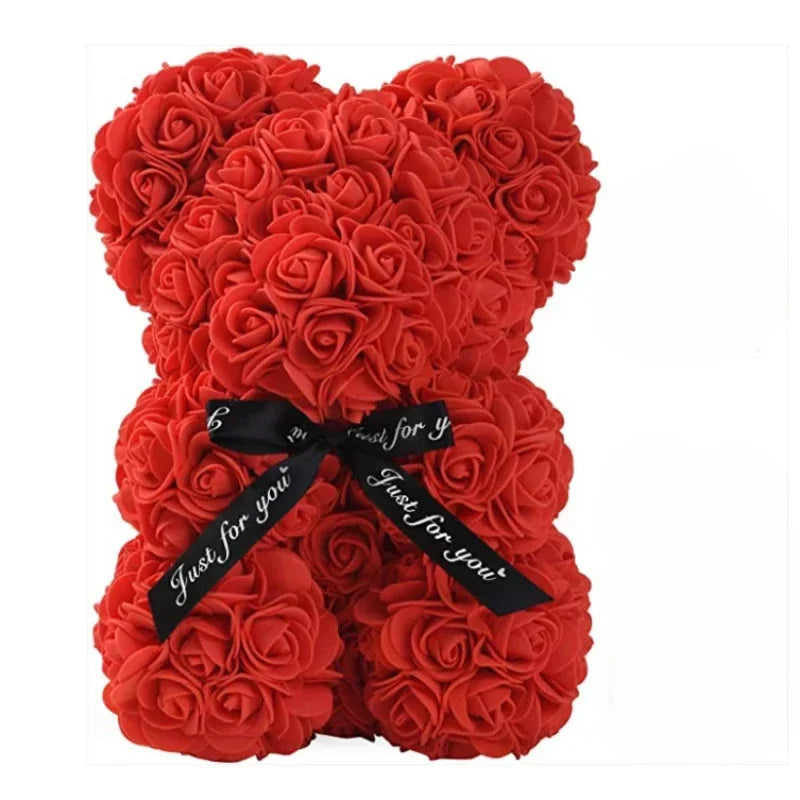 Eternal Rose Teddy Bear – Artificial Flower Bear Gift for Valentine’s Day, Birthday & Anniversary